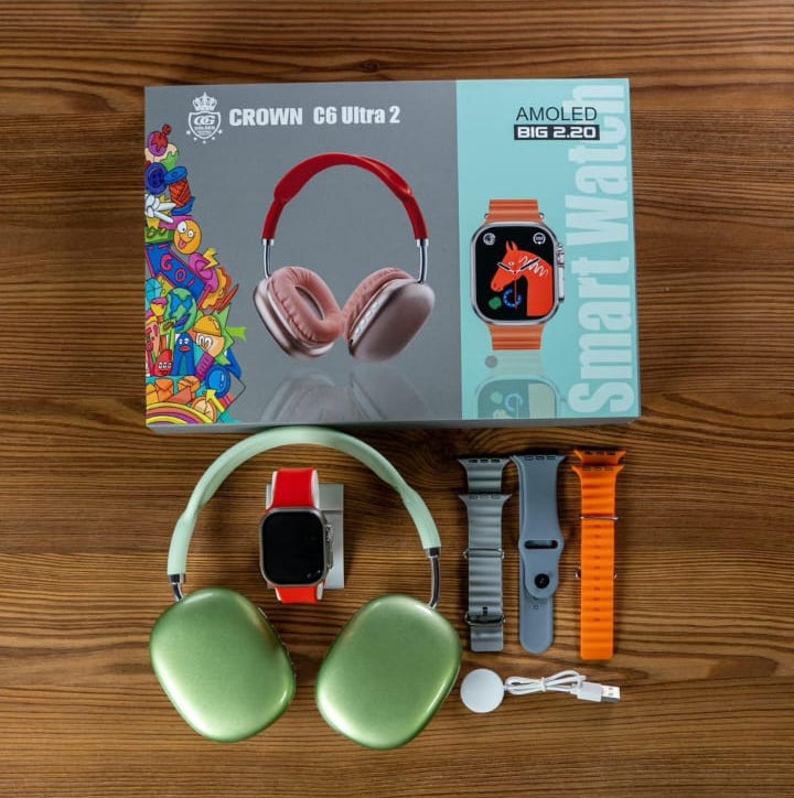 Crown C6 Ultra2 Smart watch Amoled Display Big2.20